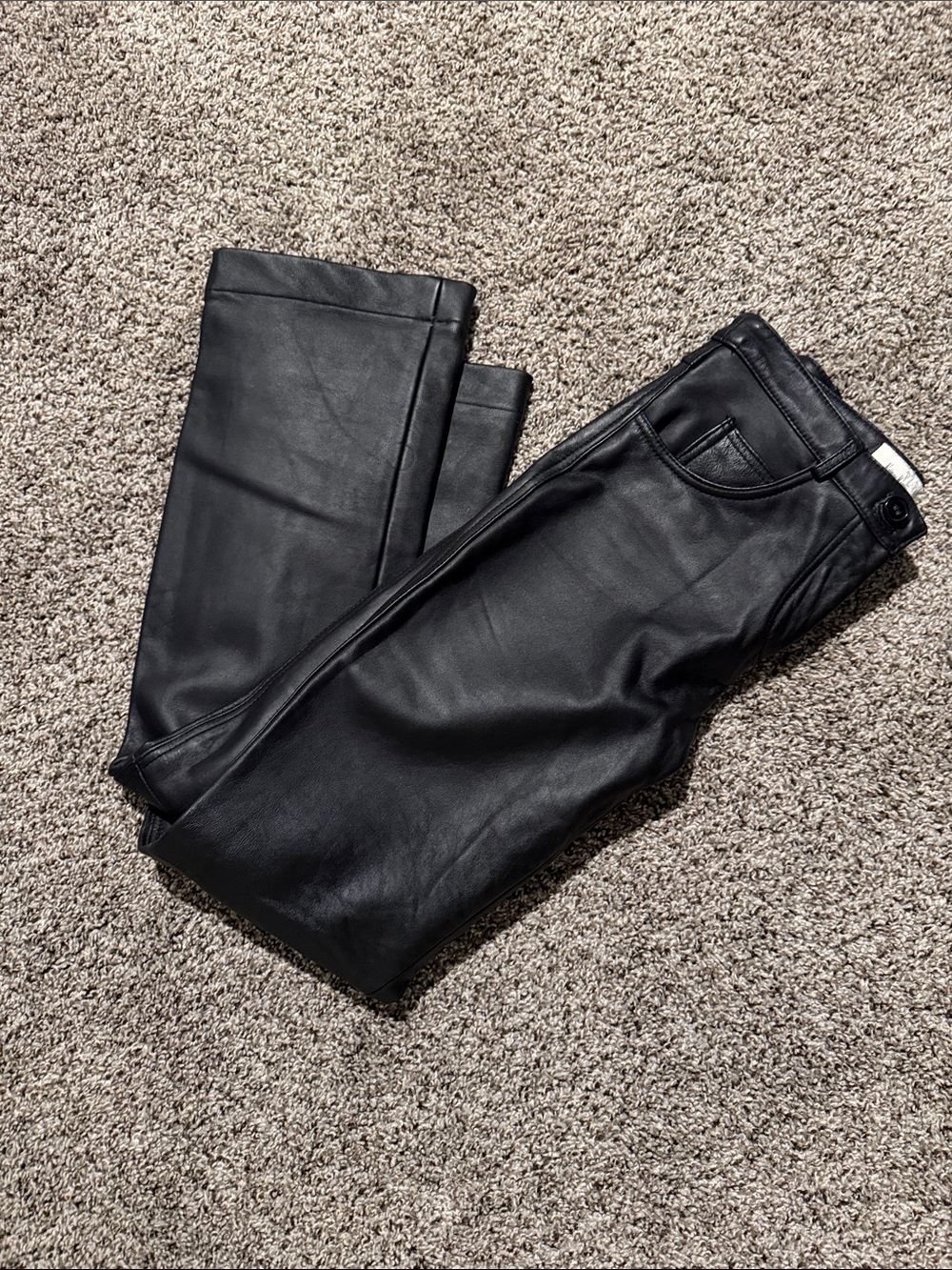 Neiman Marcus Straight Black Leather Pants